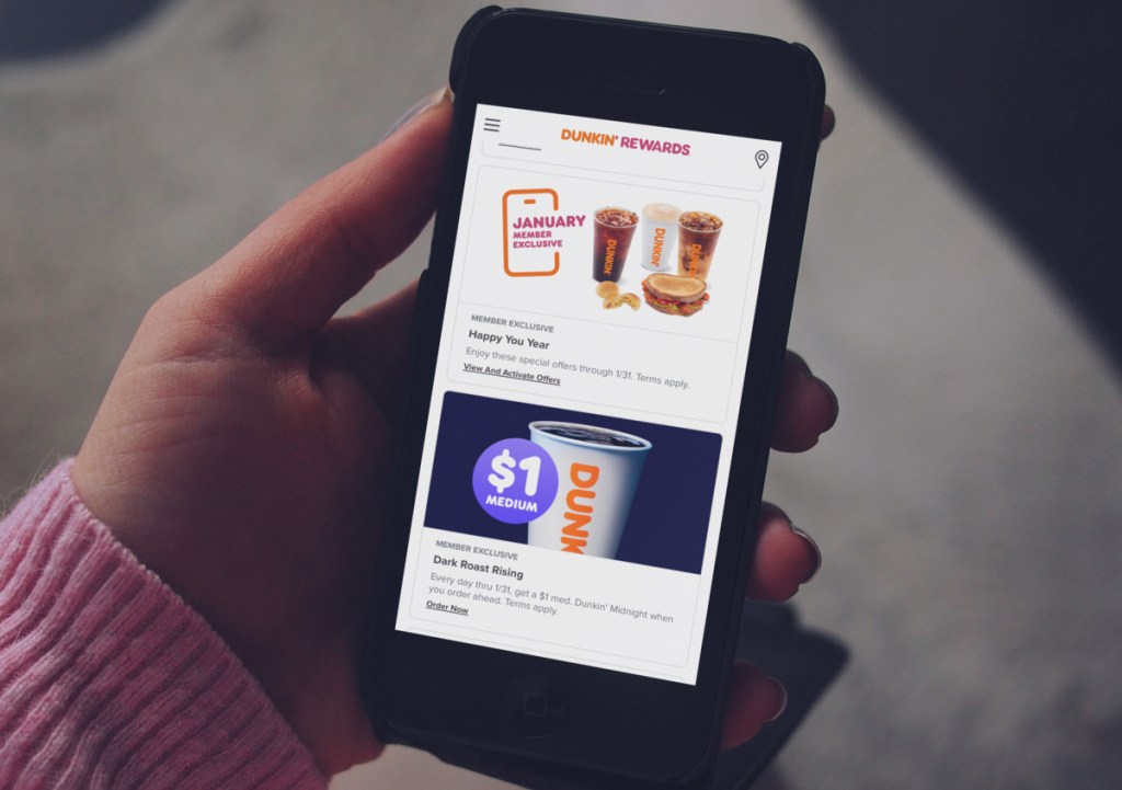 Use the Dunkin' app for fast food coupons