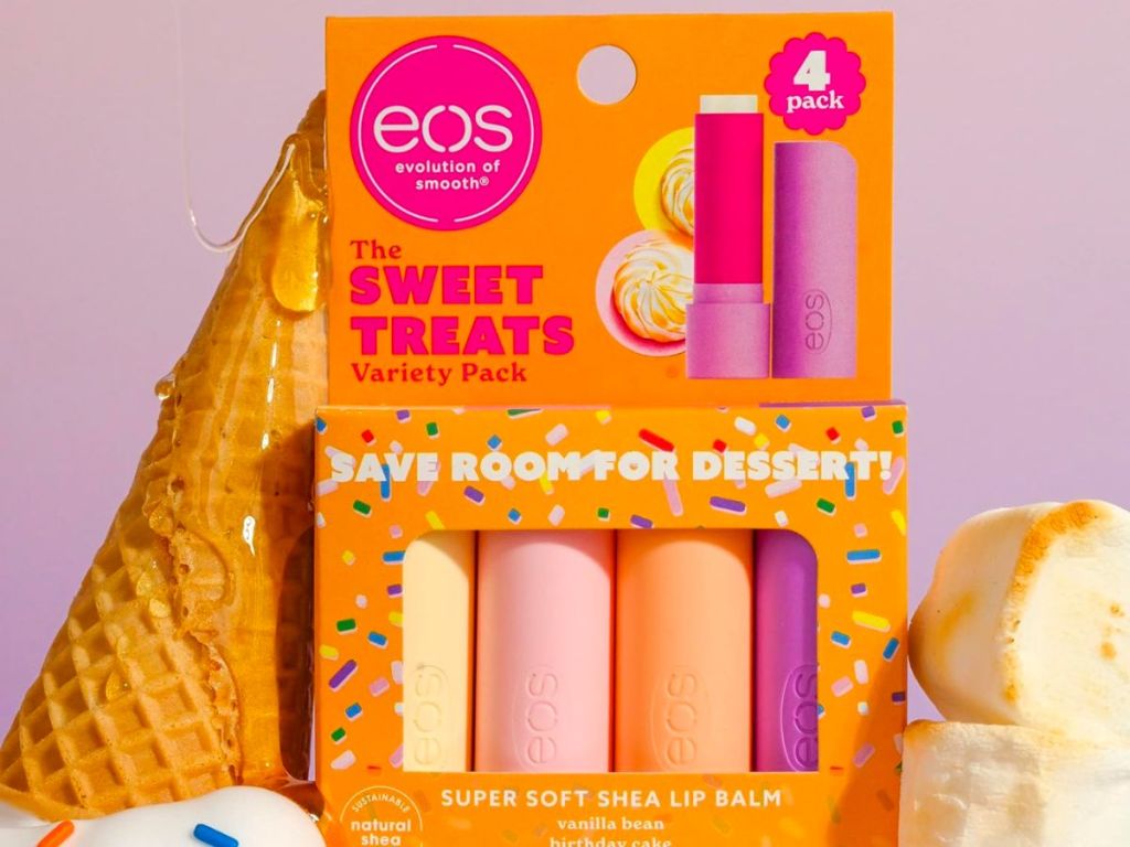 EOS Sweet Treats Super Soft Shea Lip Balm Sticks 4-Pack 
