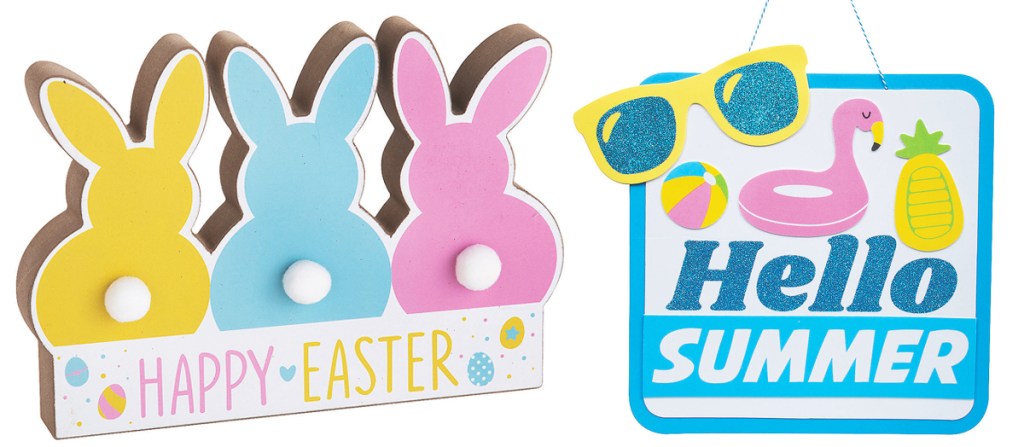 happy easter and hello summer signs