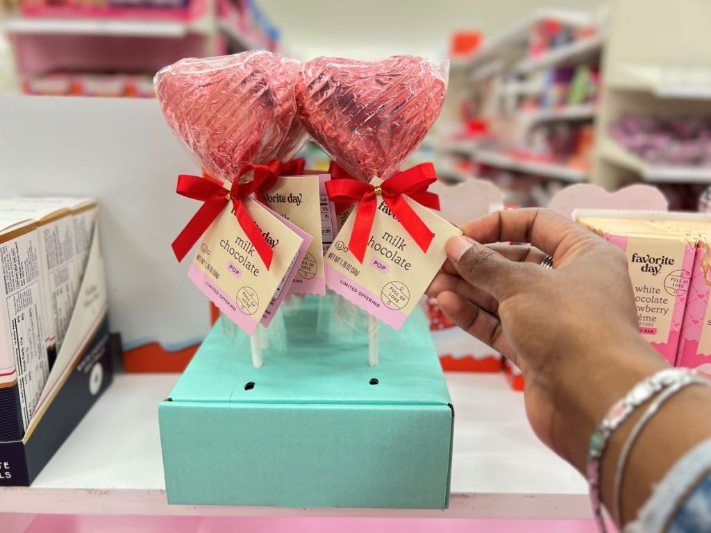 Favorite Day Valentine's Heart Shaped Classic Milk Chocolate Pop what to buy in February sales