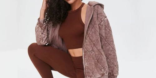 Forever 21 Quilted Zip-Up Hoodie Only $22.50 (Regularly $60) + 50% Off More Clothes