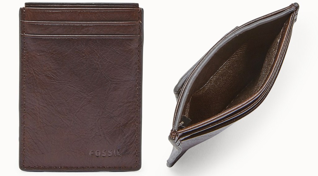 brown leather card case