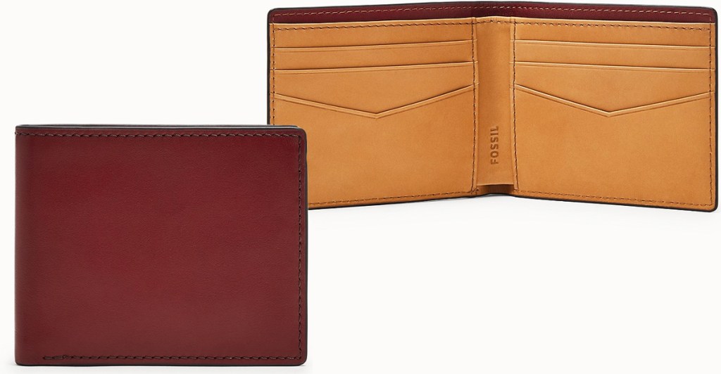 red leather men's wallet