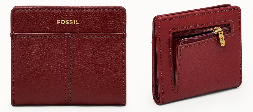 small red leather wallet