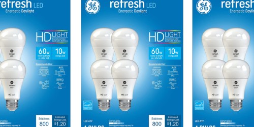 GE Dimmable LED Light Bulbs 4-Pack JUST $6 on Walmart.com (Regularly $14)