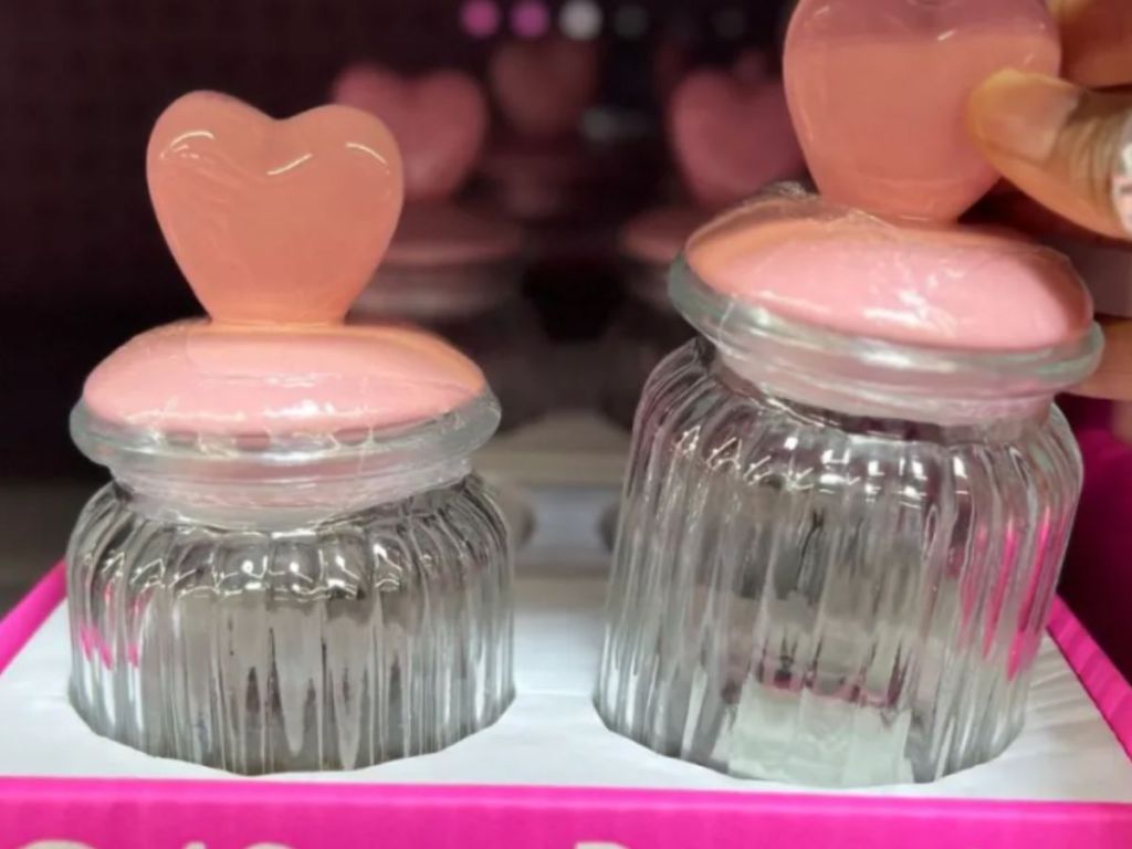 Glass Container with Heart Lid