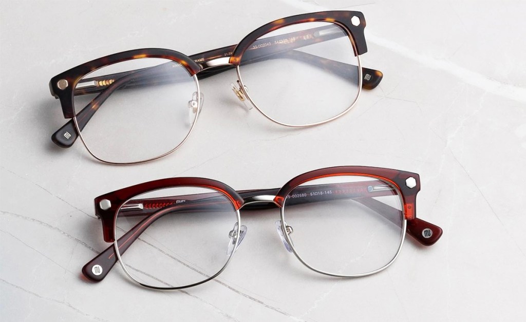 two pairs of prescription glasses