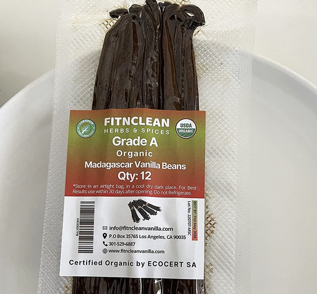 vacuum sealed pack of Madagascar vanilla beans