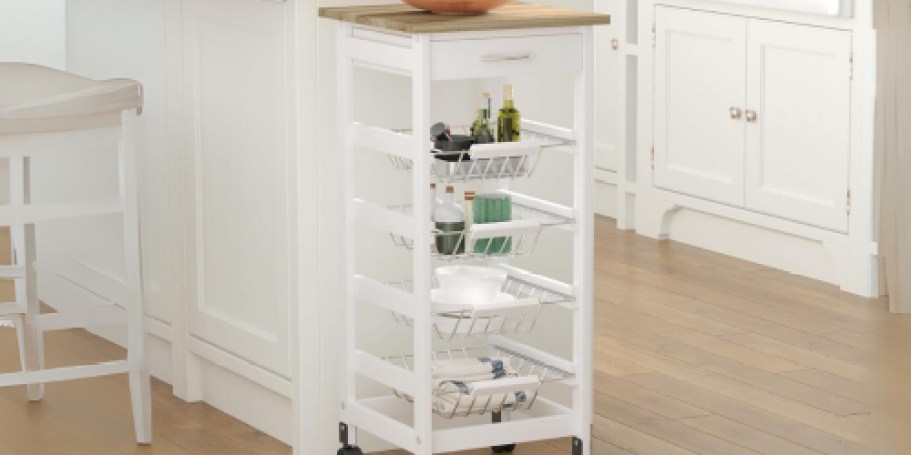Wooden Rolling Kitchen Storage Cart Just $31 Shipped on HomeDepot.com (Reg. $52)