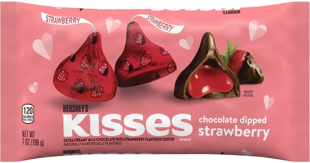 package of strawberry Hershey's Kisses