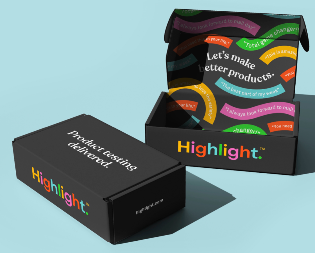 Highlight boxes of FREE samples for review