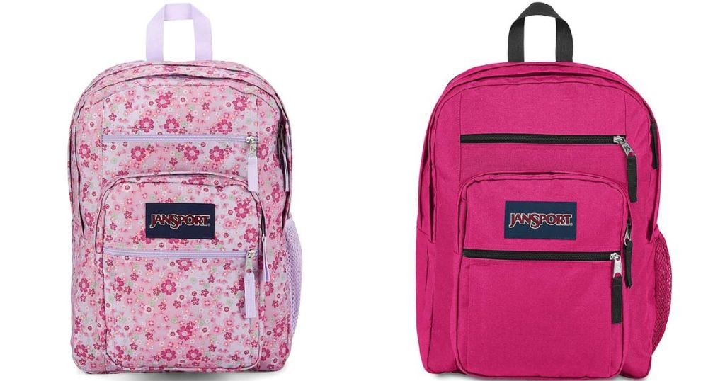Jansport pink flower backpack and pink Jansport backpack