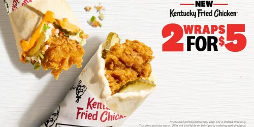 Kentucky Fried Chicken Wraps 2/$5 Starting 2/6 (+ More KFC Coupons & Deals)