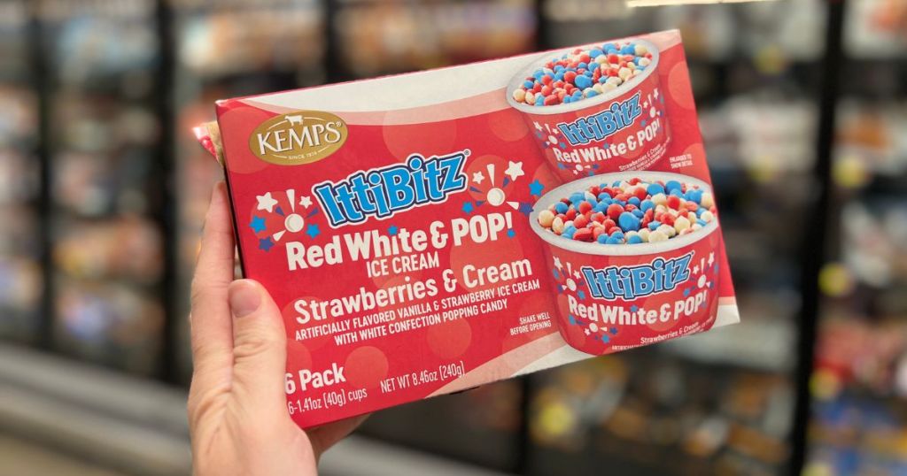 Kemps itty bits red white and pop ice cream novelties