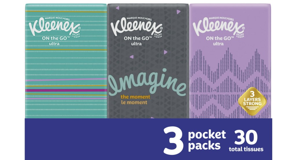 Kleenex On-the-Go Facial Tissues 3 Packs