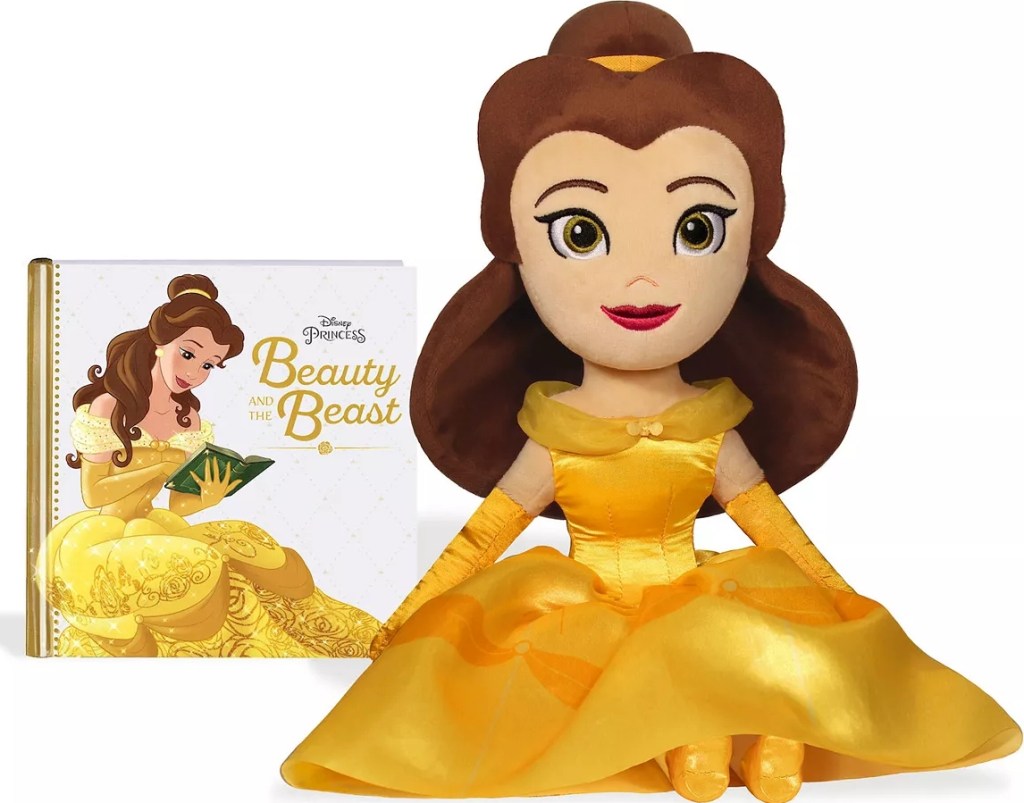 Beauty and the Beast book and a plush Belle toy