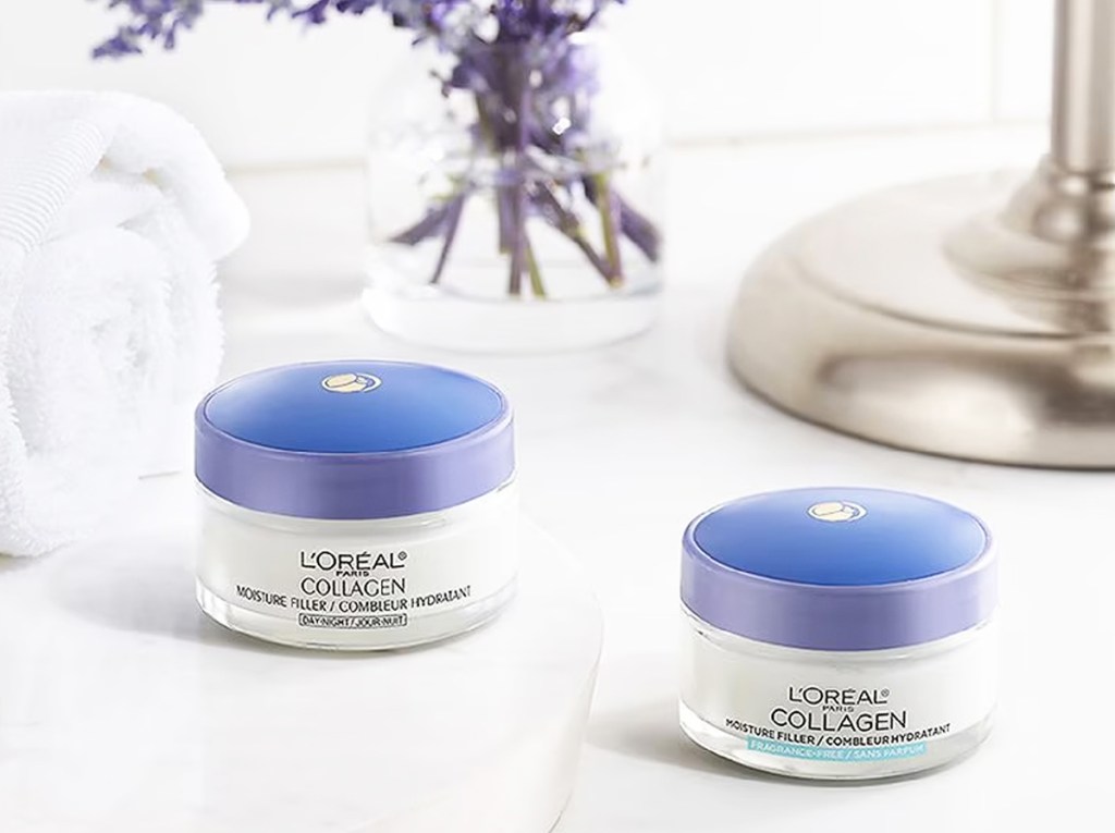 two jars of L'Oreal Paris Collagen Moisture Filler Facial Cream