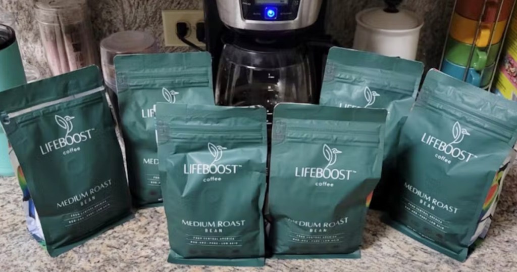 6 bags of Lifeboost Medium Roast Coffee