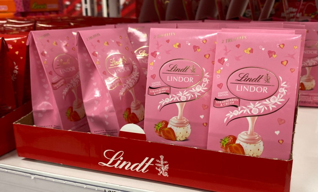 Lindt Strawberry Trufflesm which is some of the best Valentine's candy to buy