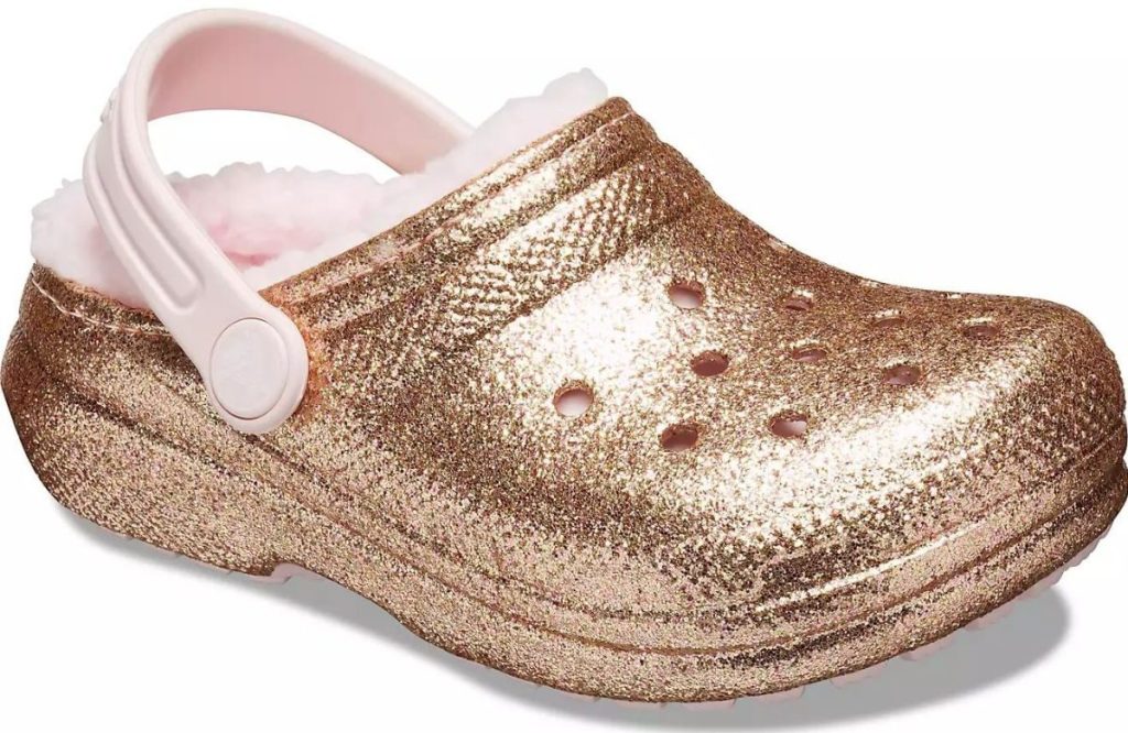 Lined Glitter Crocs for Toddlers