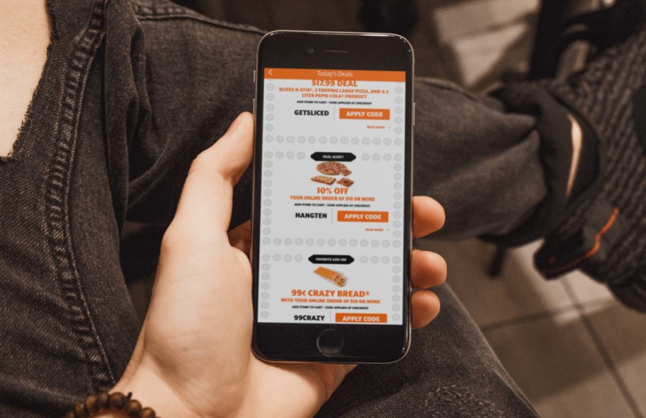Showing deals in the Little Caesars App, one of the best free food apps