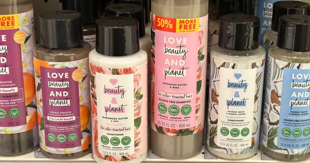 Love Beauty and Planet shampoos and conditioners
