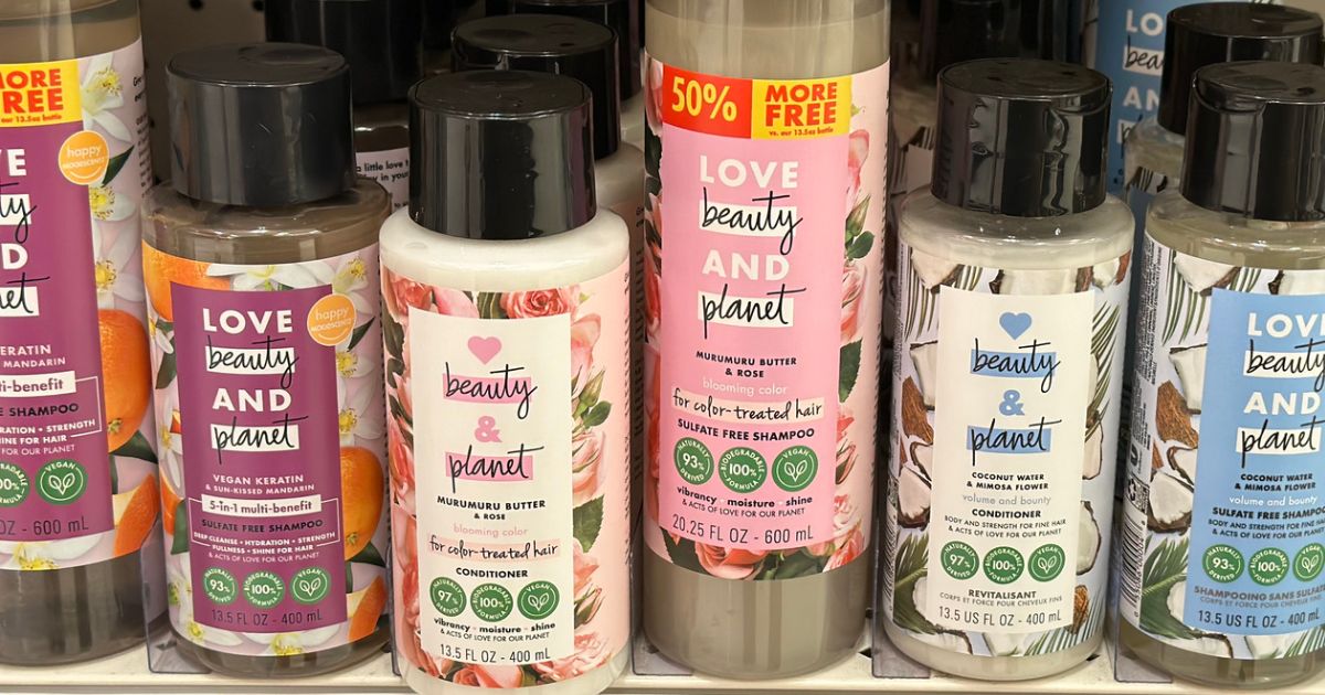 Love Beauty and Planet shampoos and conditioners