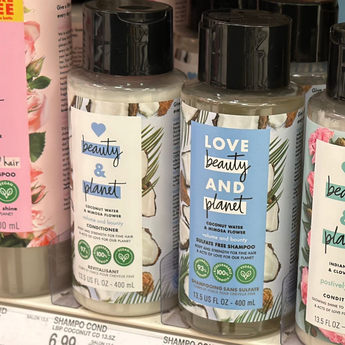 Love planet and beauty coconut shampoo and conditioner