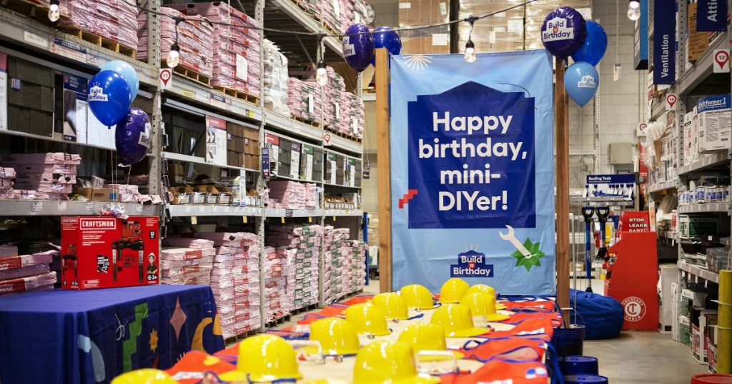 child's birthday party at Lowes