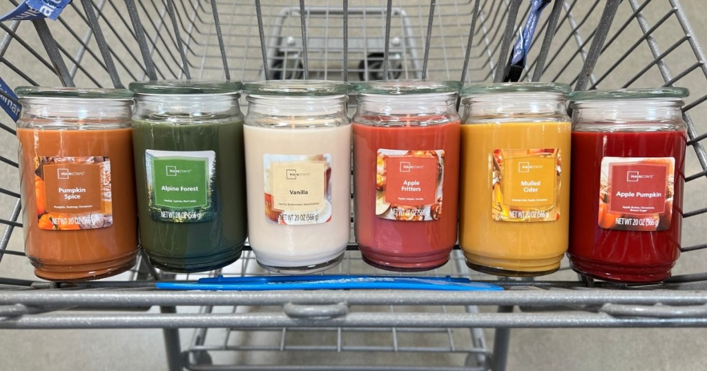 Mainstays-Fall-Candles شموع Fall Mainstays الجديدة بوزن 20 أونصة فقط 6.77 دولار في Walmart (داخل المتجر وعبر الإنترنت)