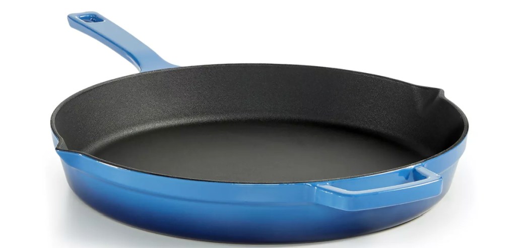 Martha Stewart Collection Enameled Cast Iron 12" Fry Pan in teal
