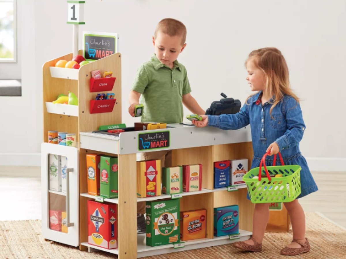 Kids supermarket play sales set