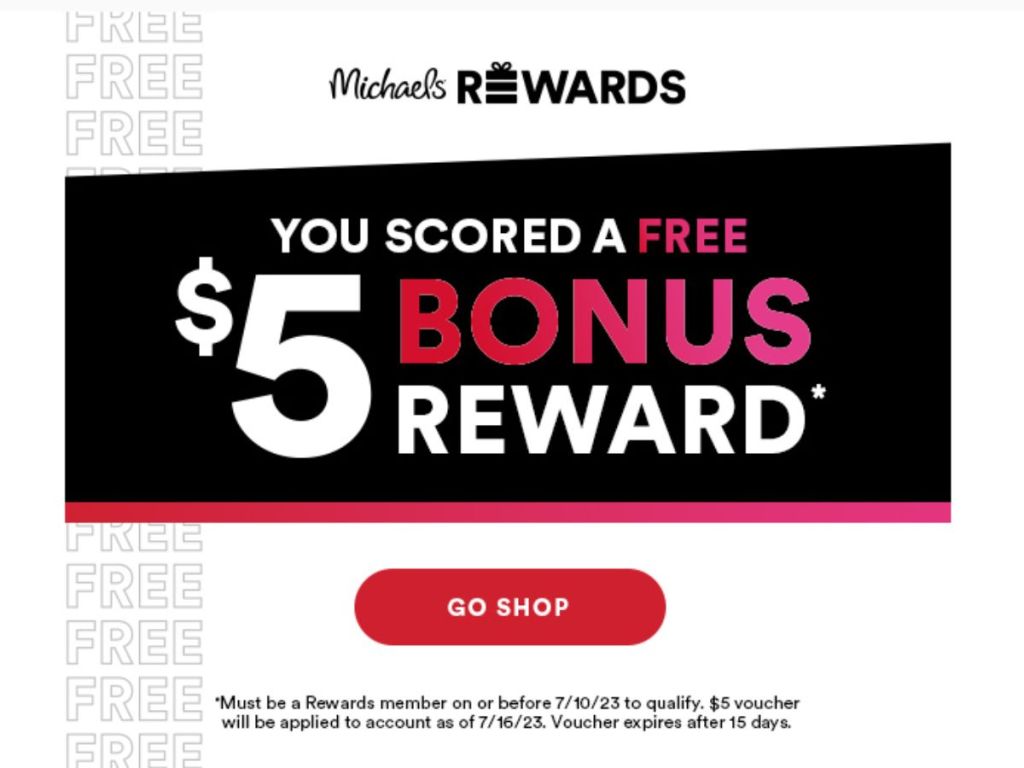 A $5 off Michael's coupon