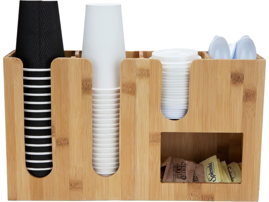 Mind Reader 5-Compartment Bamboo Condiment Station