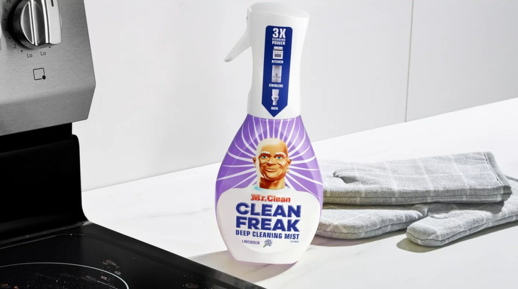 Spray bottle of Mr Clean Clean Freak cleaner 