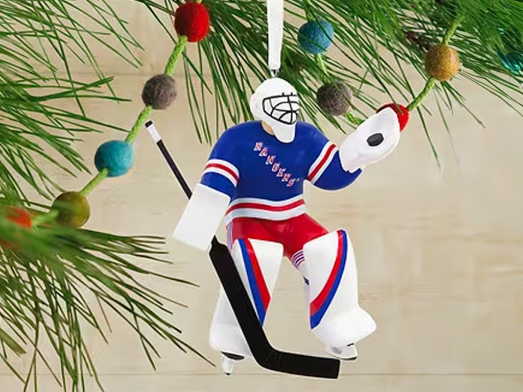 NHL New York Rangers Goalie Christmas Ornament