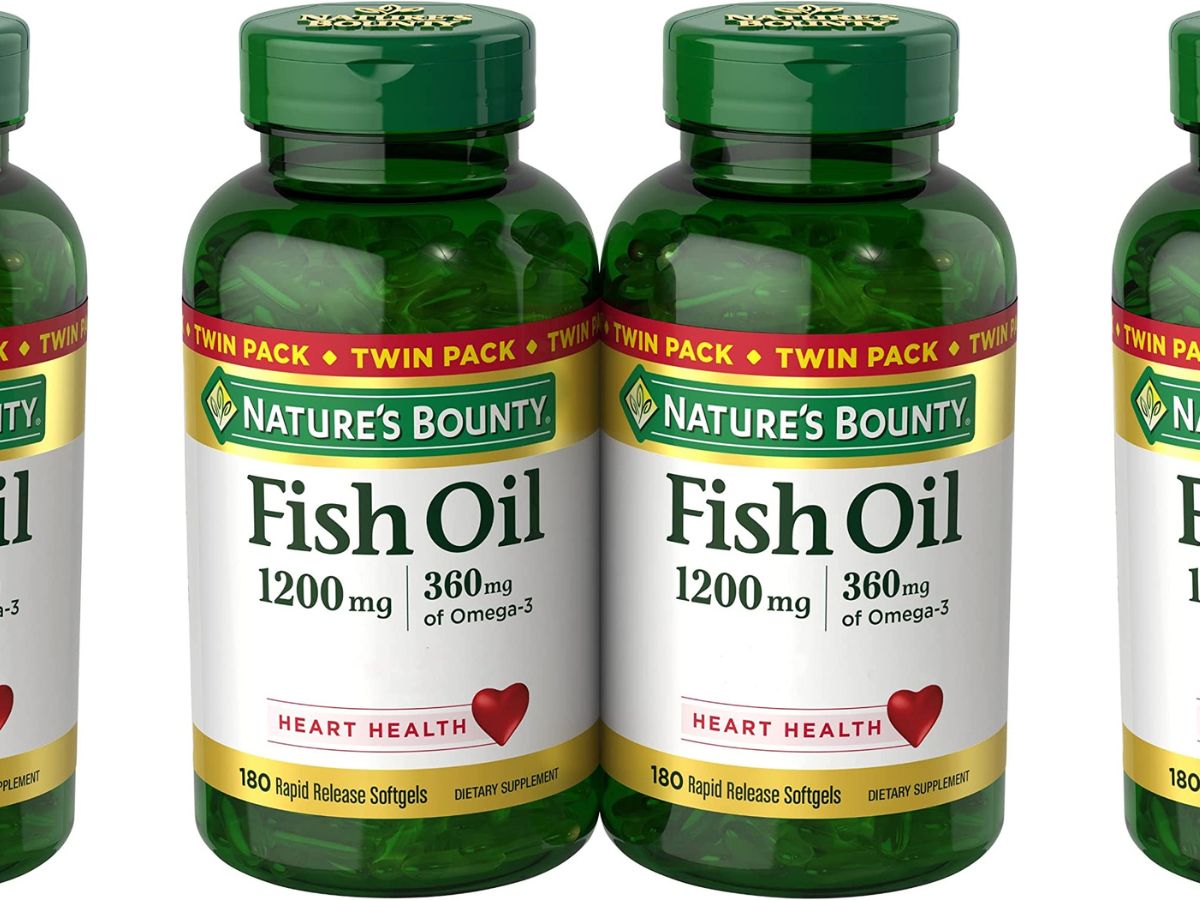 Two bottles of Nature's Bounty Fish Oil