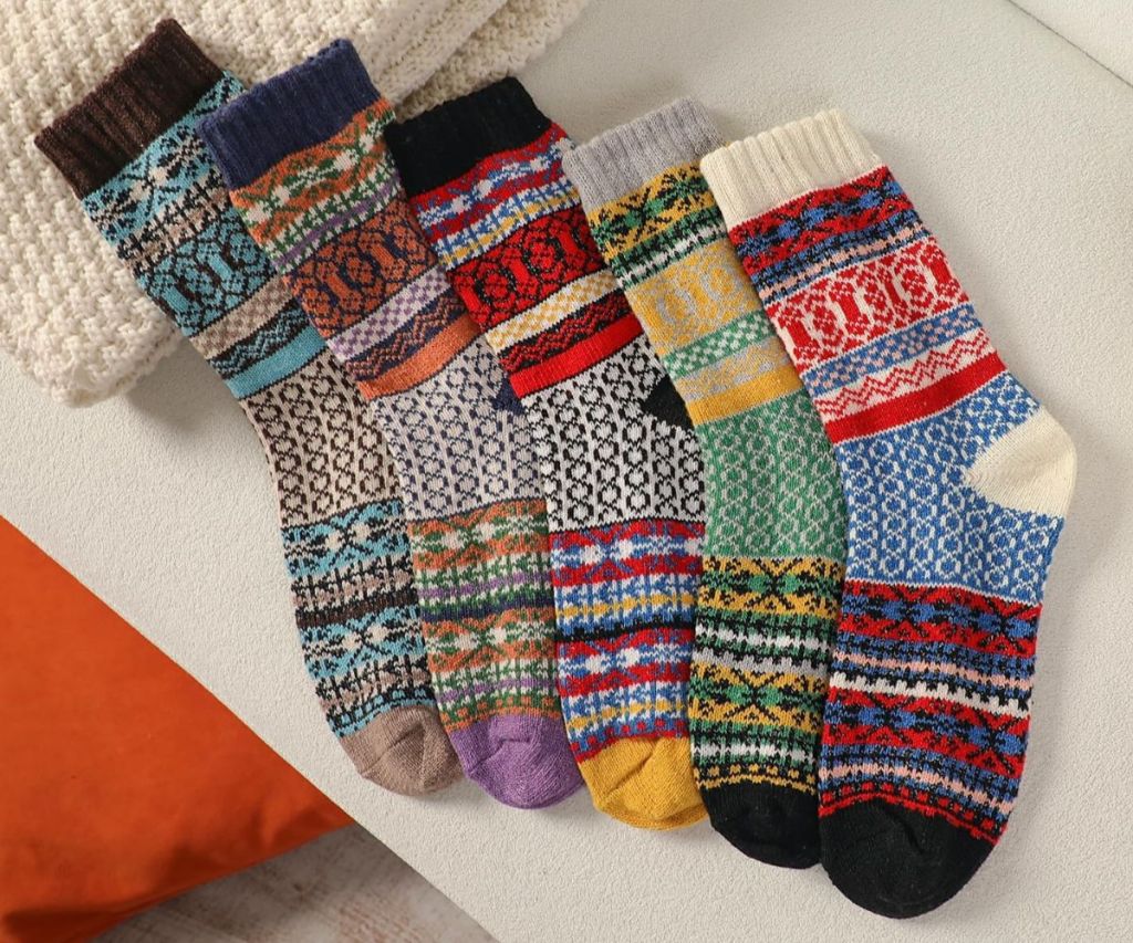 Pleneal Wool Socks for Women Kaleidoscope Set