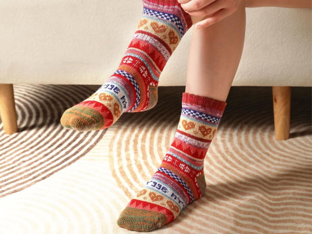 Pleneal Wool Socks for Women Pairs Heart