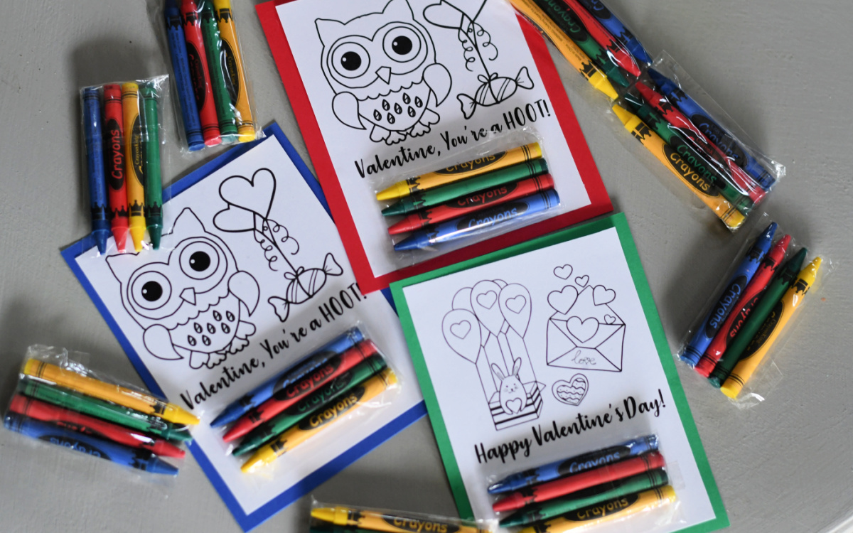 A crayons and coloring Page which is a Hip2Save easy and cheap gift idea