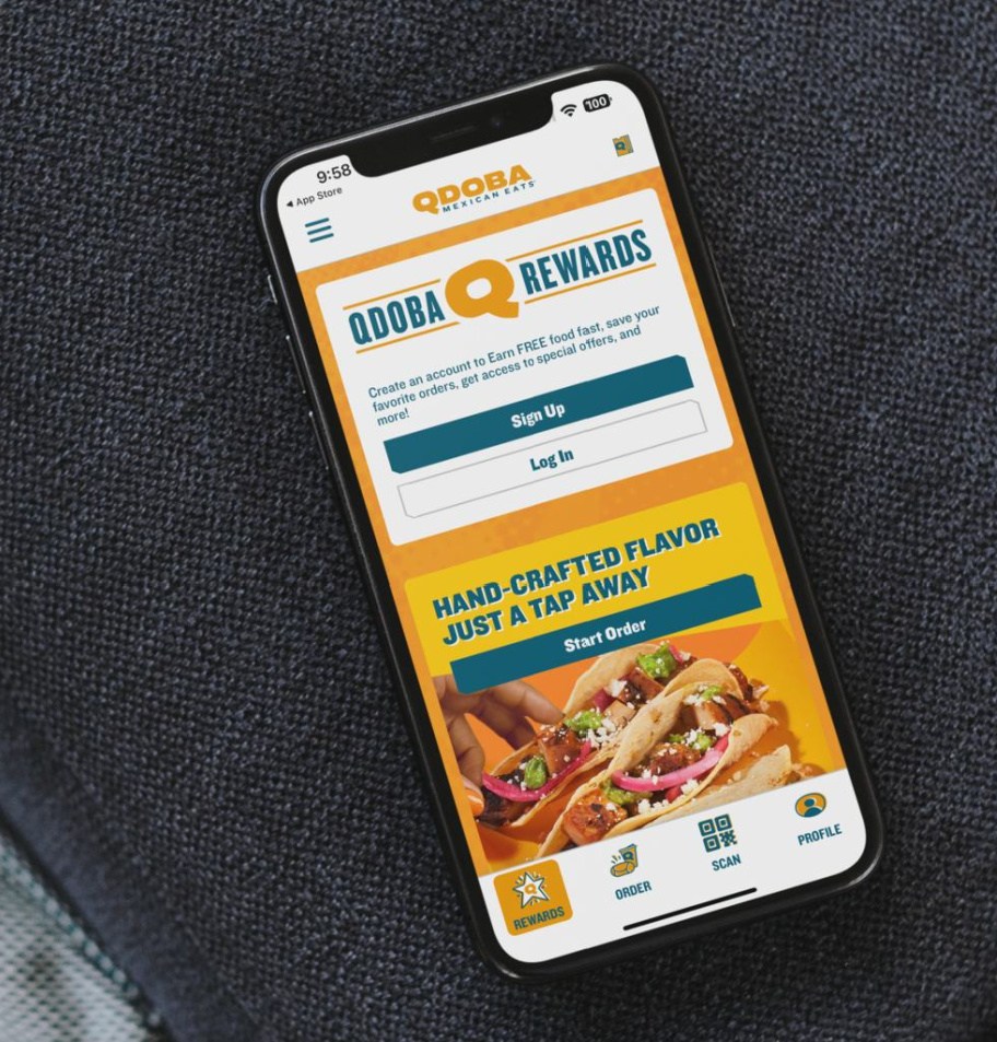 The Qdoba app which is one of the best free food apps 