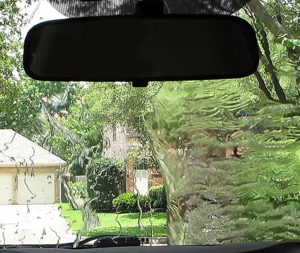 windshield with rain on it