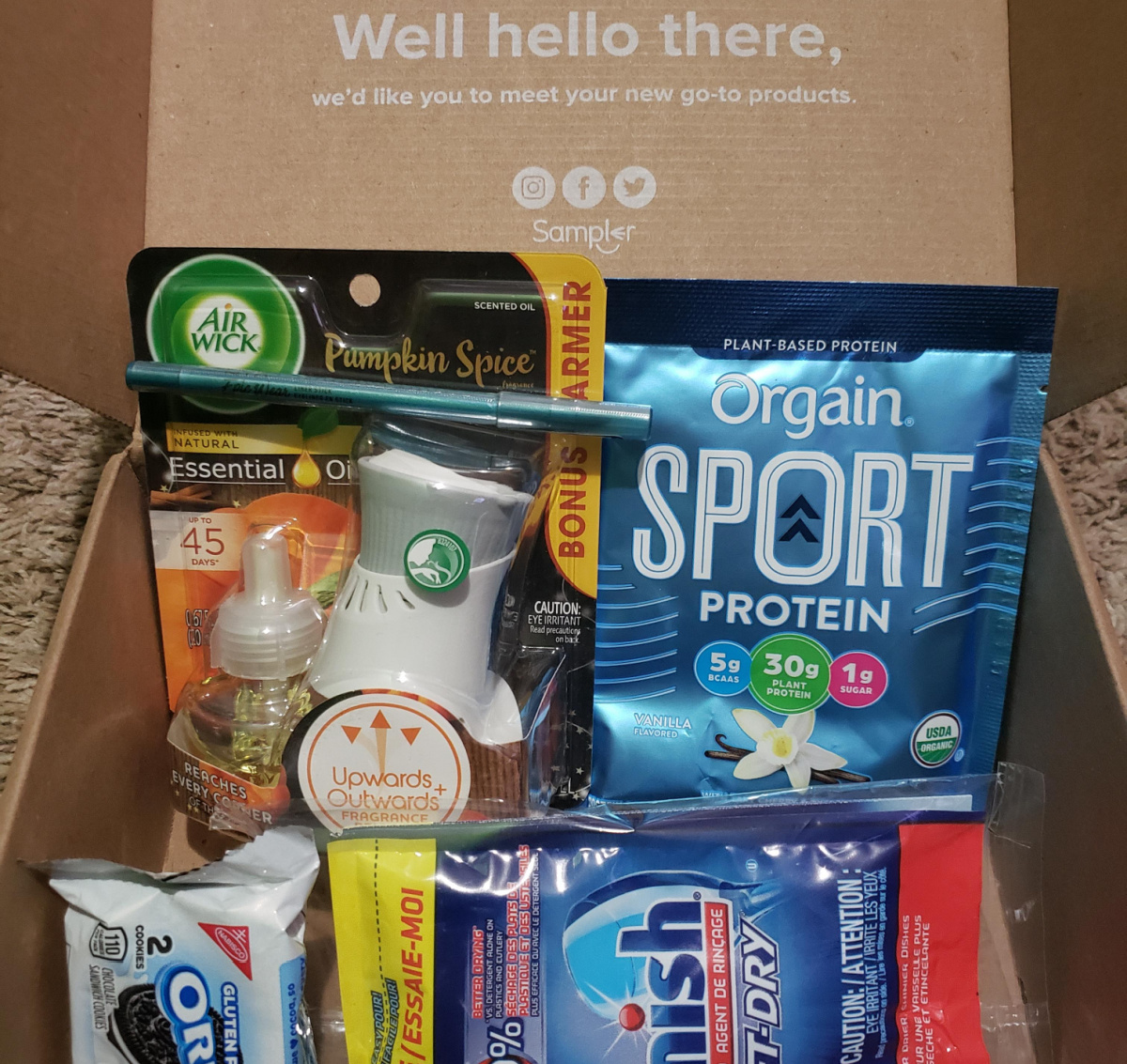 Sampler Box sent to product tester with FREE products for reviews