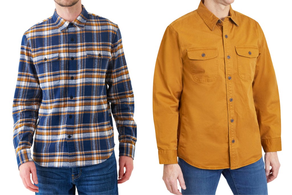 two men modeling button down tops