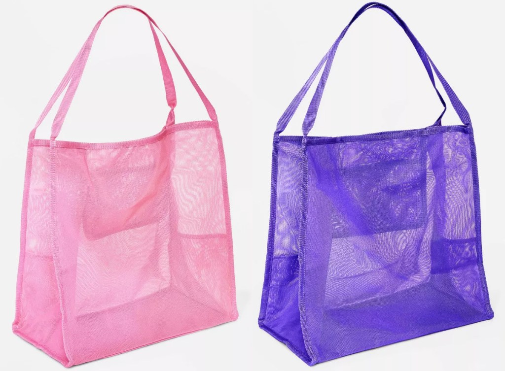 pink and purple Shade & Shore Mesh Shoulder Tote Handbags