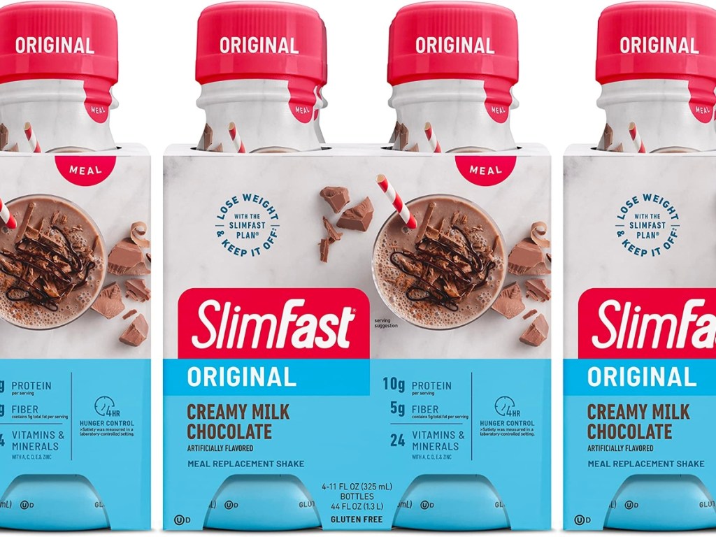 SlimFast Meal Replacement Shakes 11oz Bottles 4-Pack - Creamy Milk Chocolate
