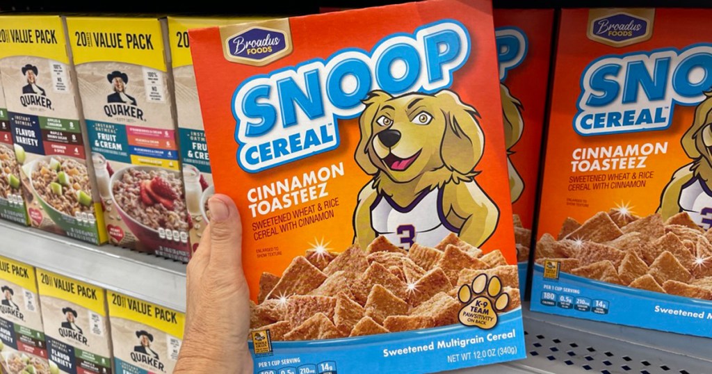 Snoop Cereal being held in walmart