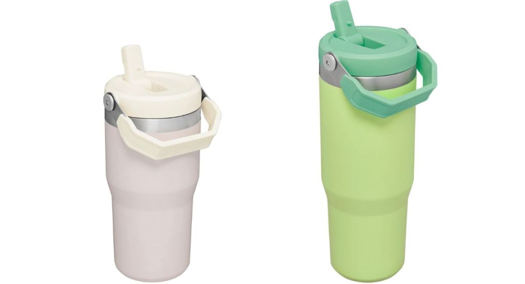 Stanly ice flow water bottles in 20oz rose quartz and 30oz Citron