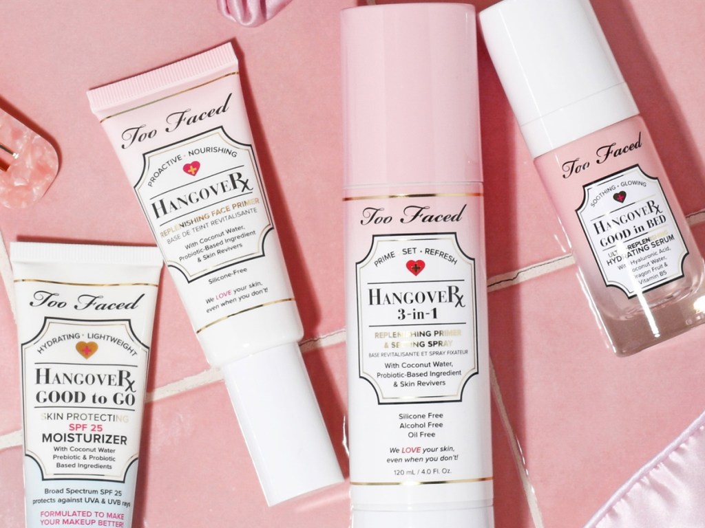 Too-Faced-Hangover-Primer-Setting-Spray-Set مجموعة رذاذ التمهيدي والإعداد من Too Faced تبدأ من 20 دولارًا يتم شحنها (78 دولارًا بانتظام)