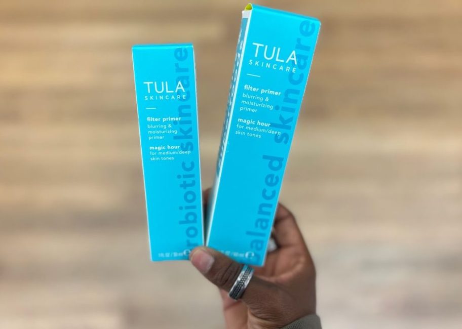 hand holding Tula Filter Primers